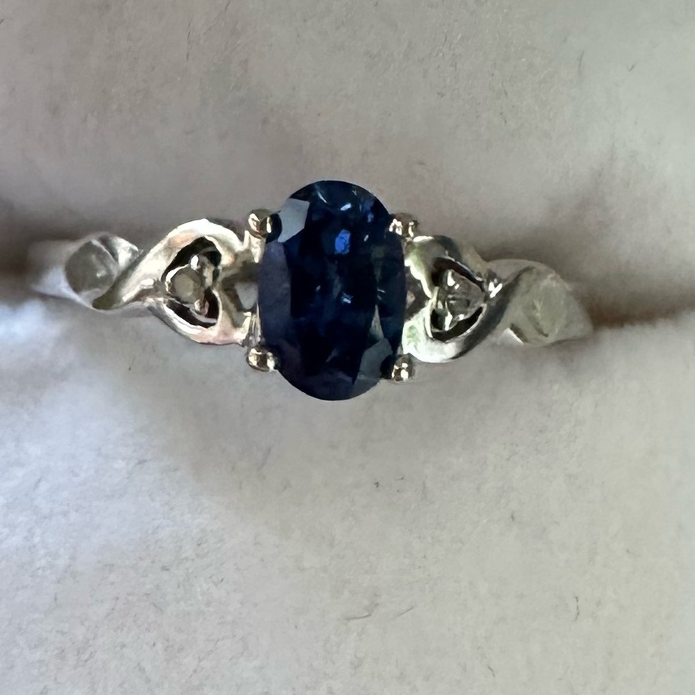 10k sapphire diamond promise ring